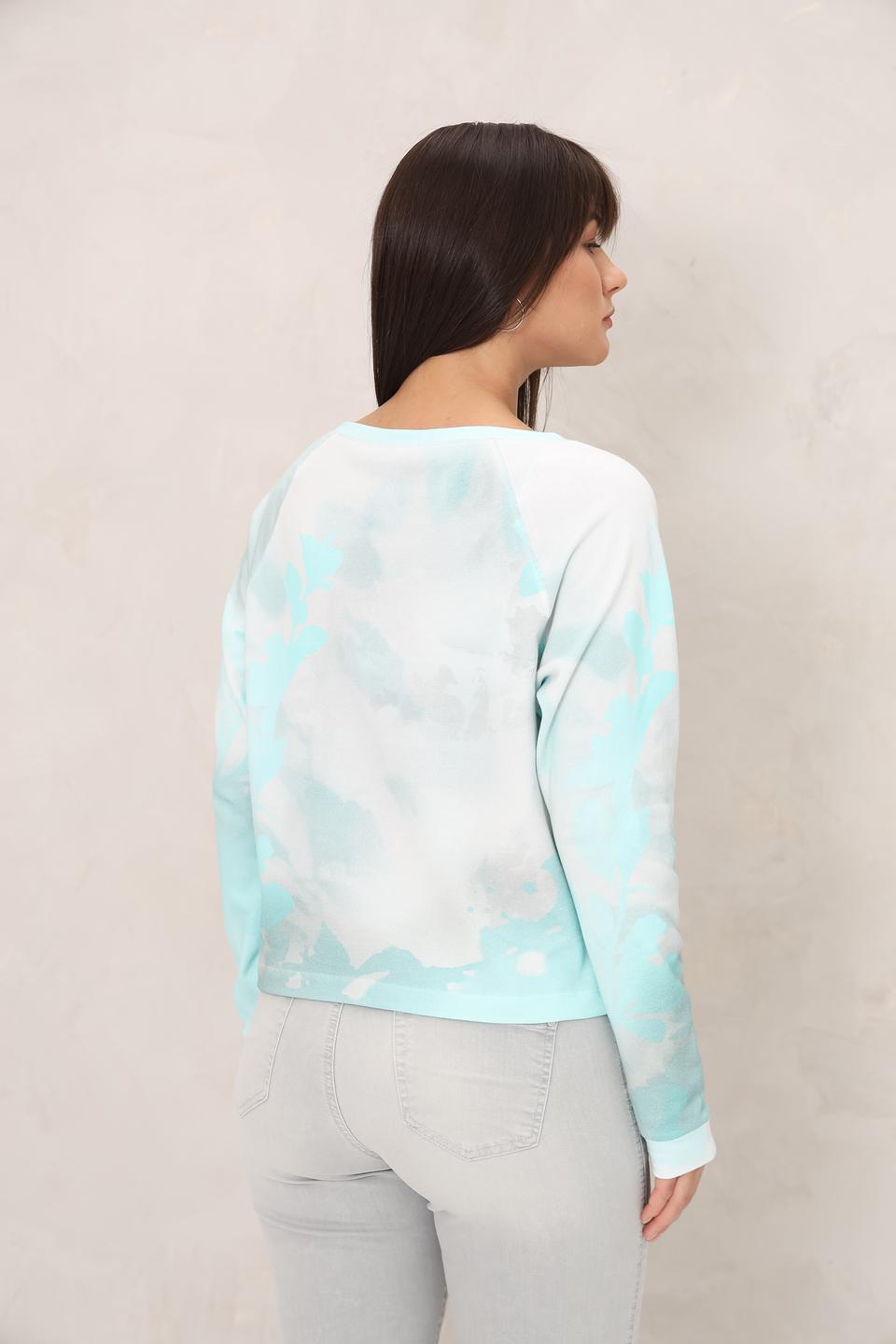 Пуловер Monari с эффектом tie-dye голубой