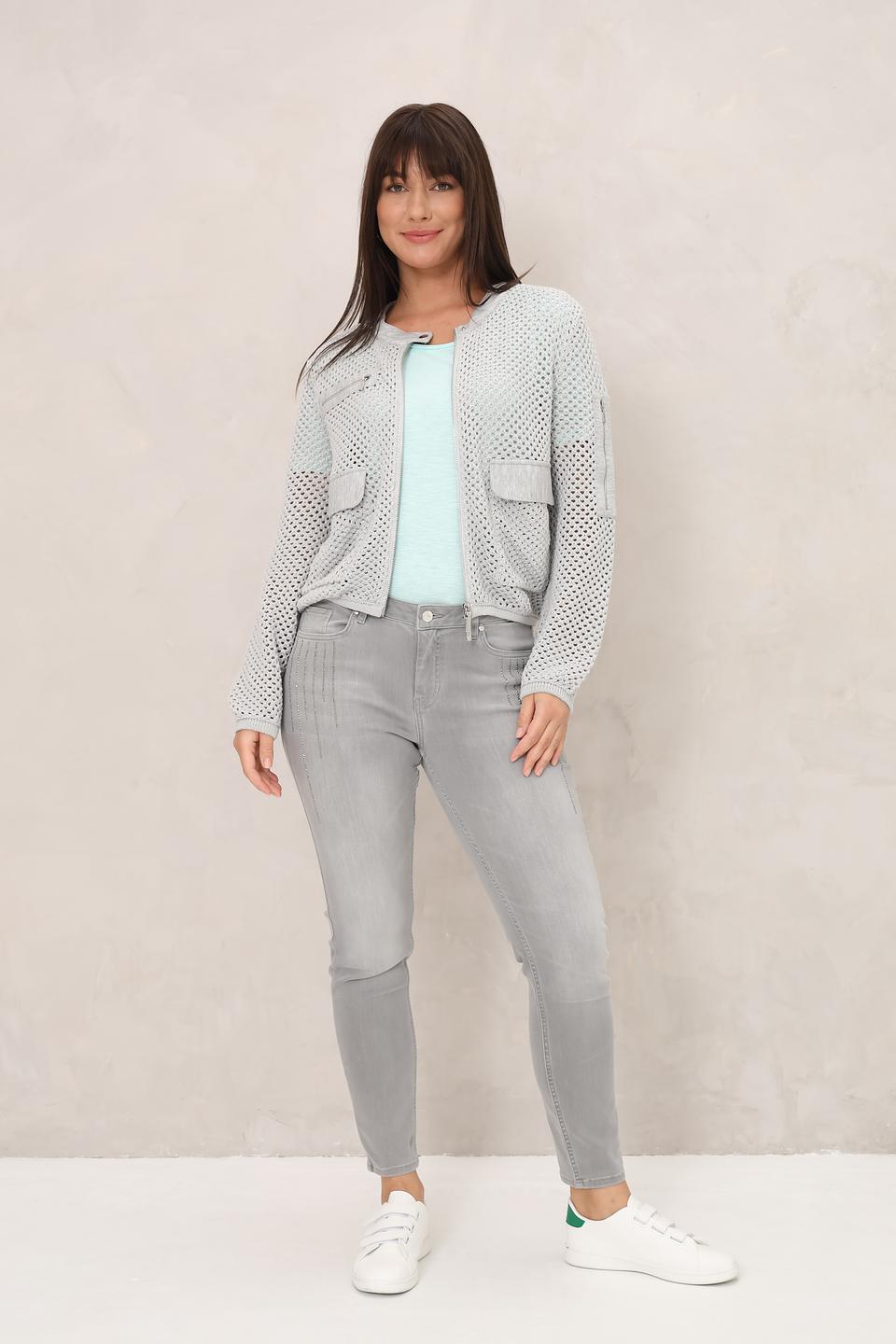 Жакет Monari сетчатый светло-серый