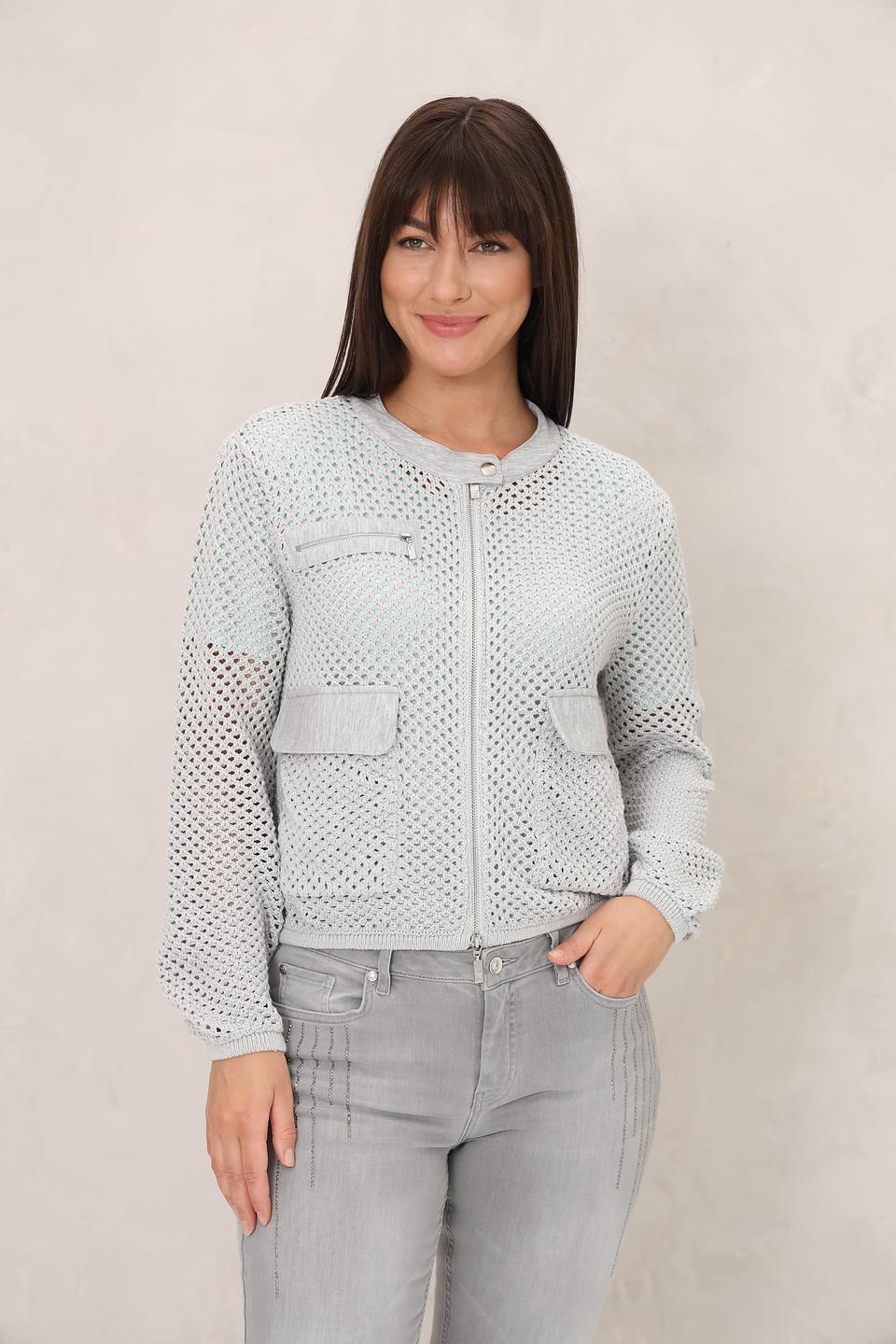 Жакет Monari сетчатый светло-серый