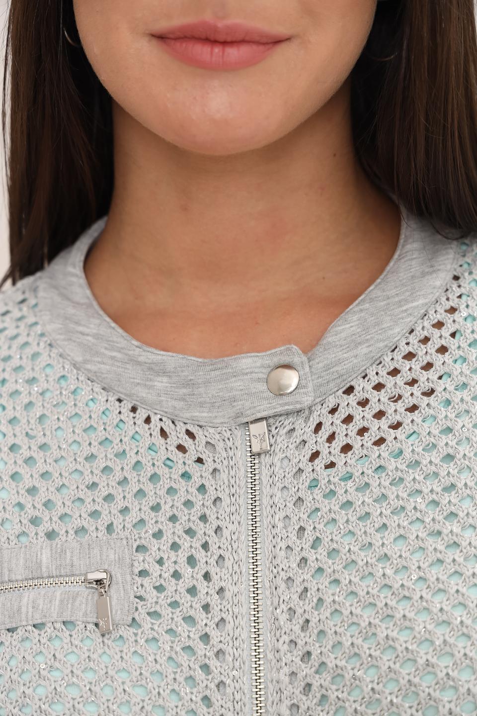 Жакет Monari сетчатый светло-серый