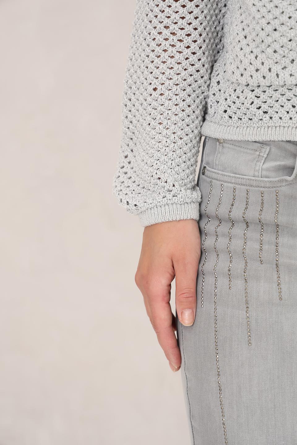 Жакет Monari сетчатый светло-серый