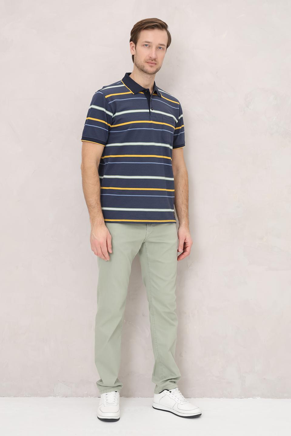 Поло Casa Moda в полоску синий