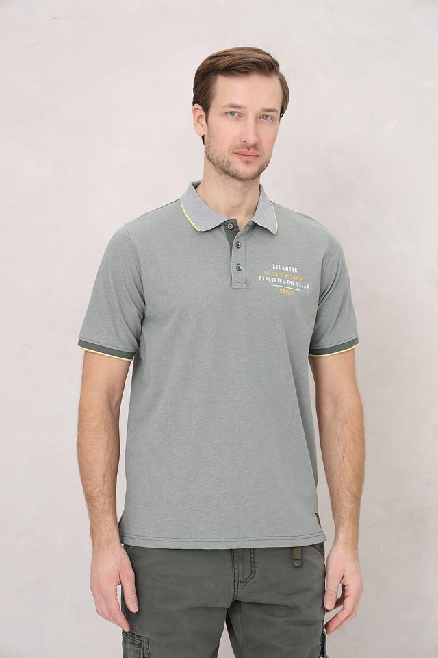 Поло Casa Moda серый с принтом