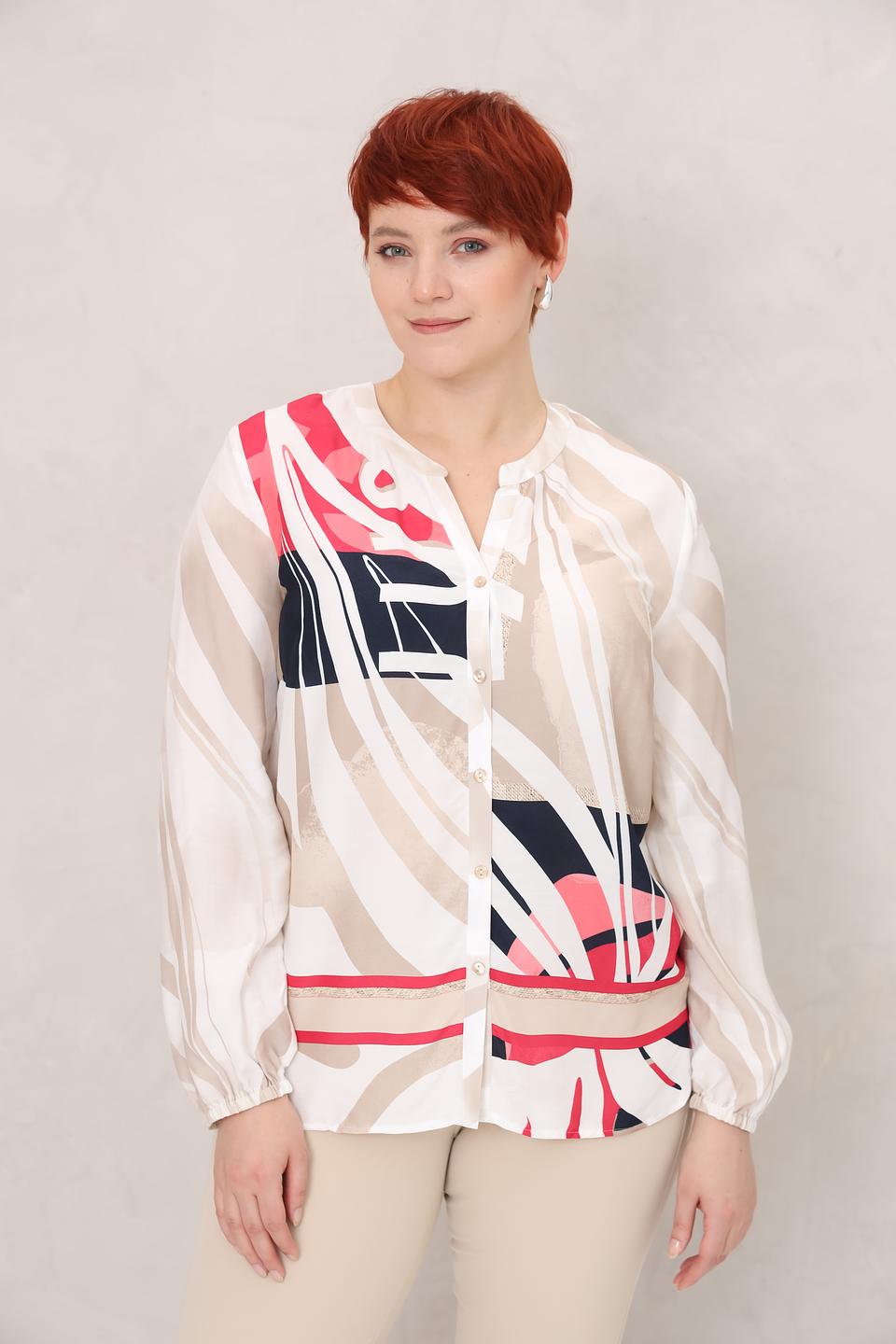 Блуза Frank Walder с принтом бежевая