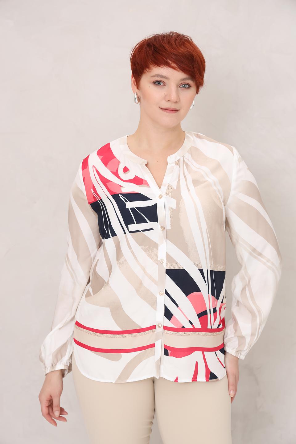 Блуза Frank Walder с принтом бежевая