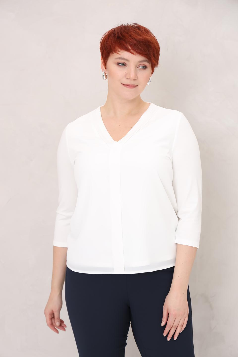 Блуза Frank Walder белая V-образный вырез