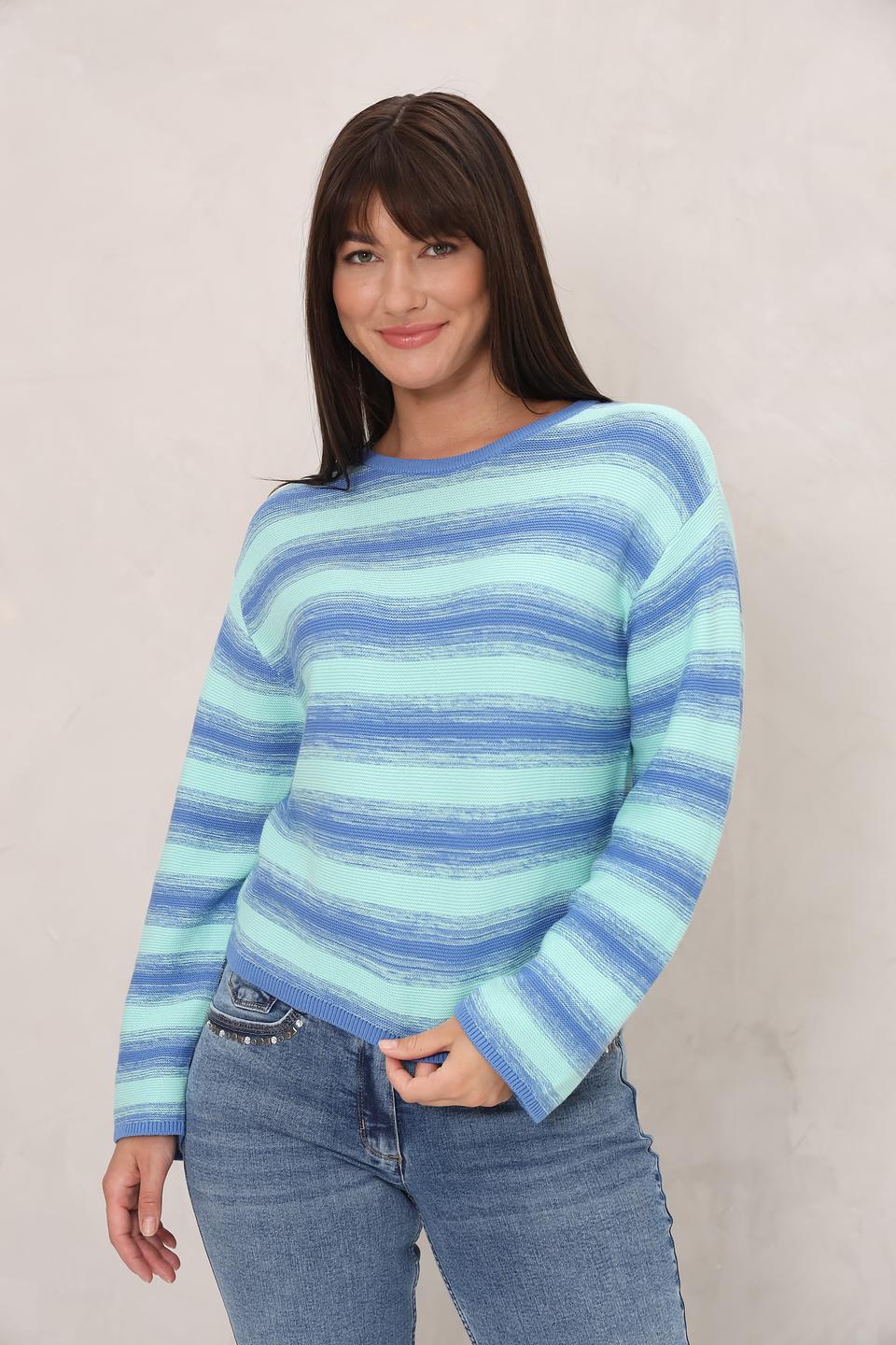 Пуловер Tom Tailor полоска голубой