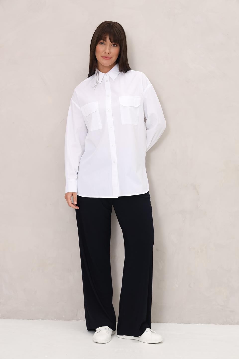 Рубашка Toni collection белая с карманами
