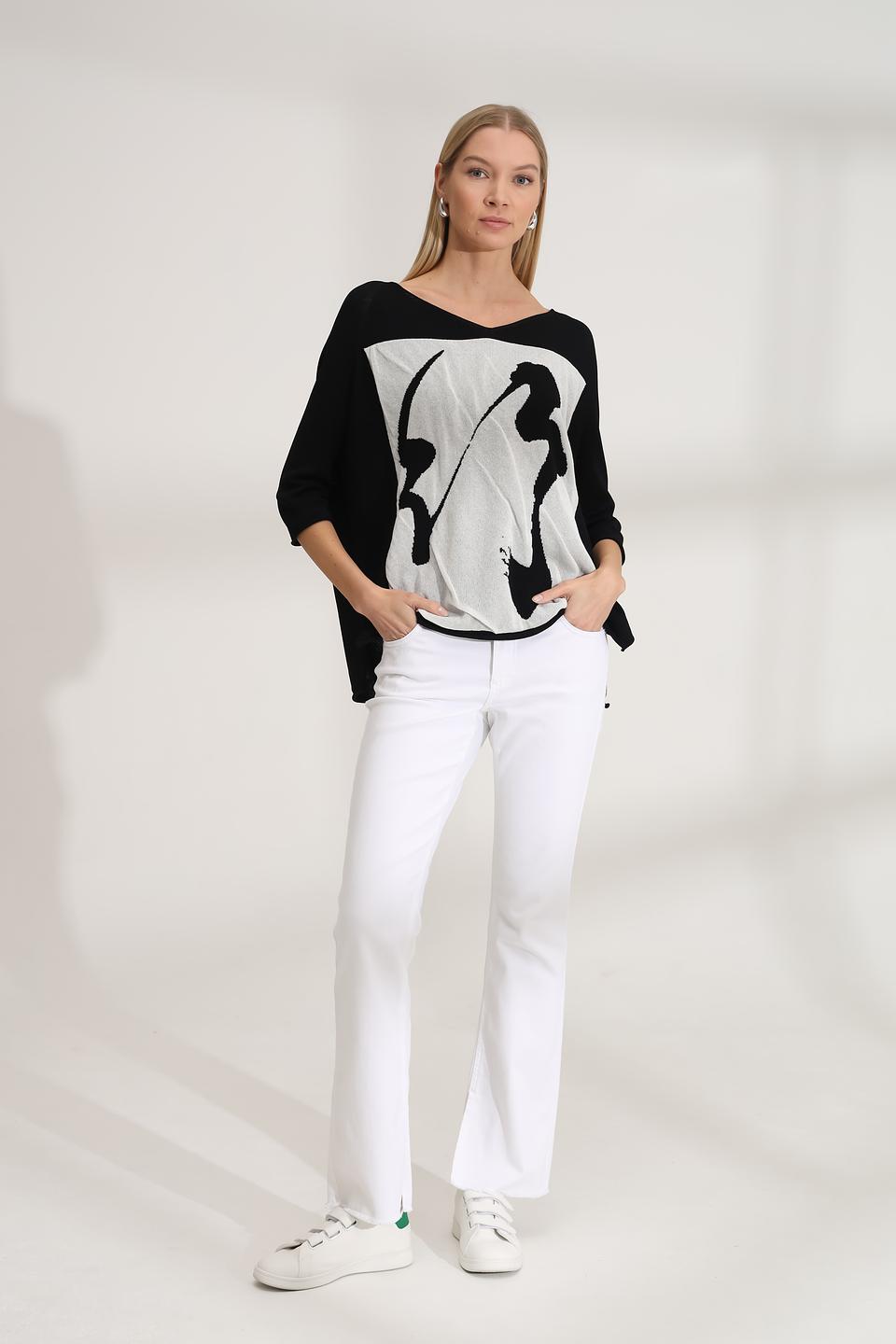 Пуловер Annette Gortz с принтом чёрный