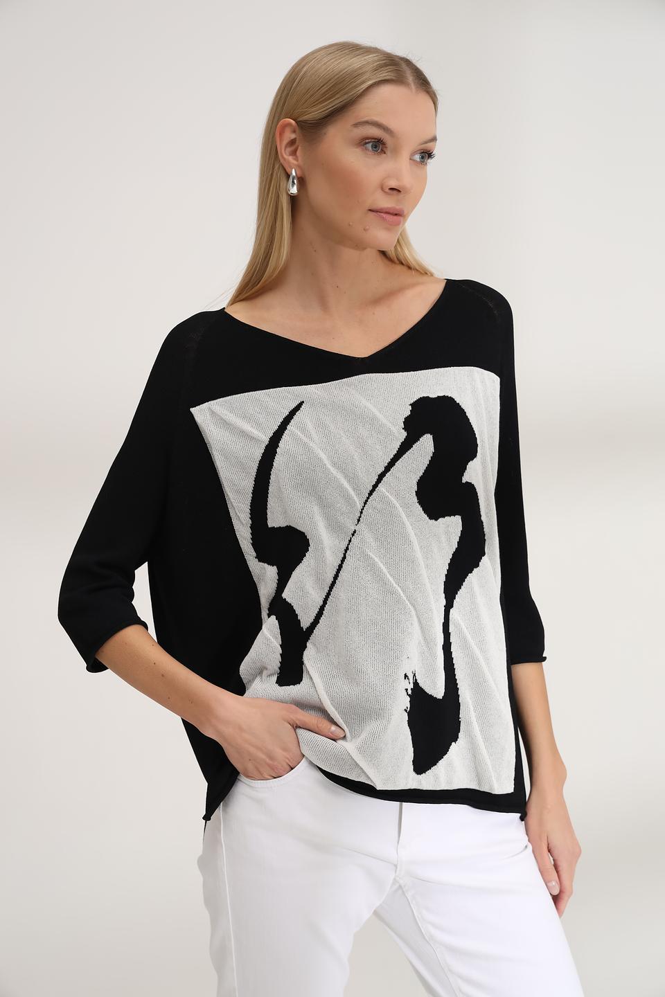 Пуловер Annette Gortz с принтом чёрный