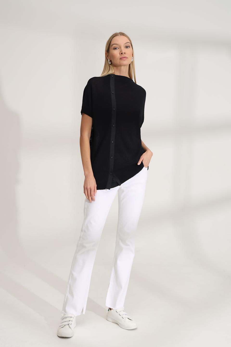 Пуловер Annette Gortz чёрный с планкой