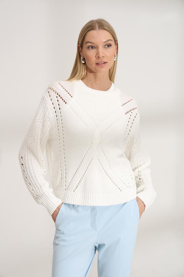 Пуловер Luisa Cerano белый ажурный