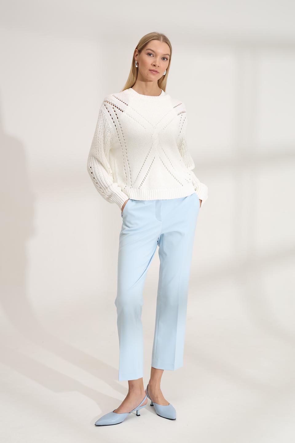 Пуловер Luisa Cerano белый ажурный