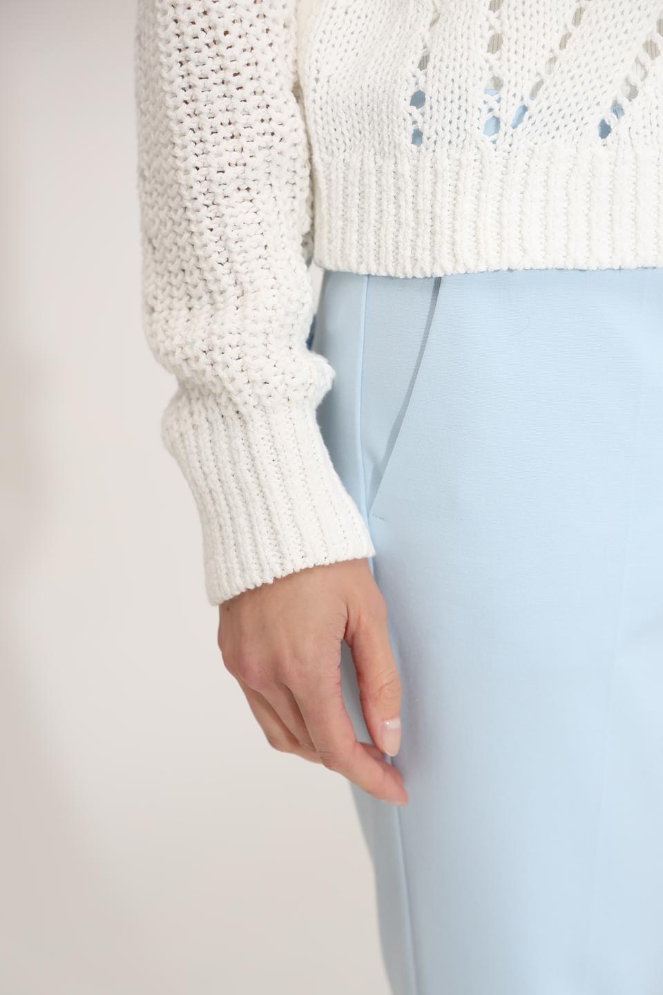 Пуловер Luisa Cerano белый ажурный