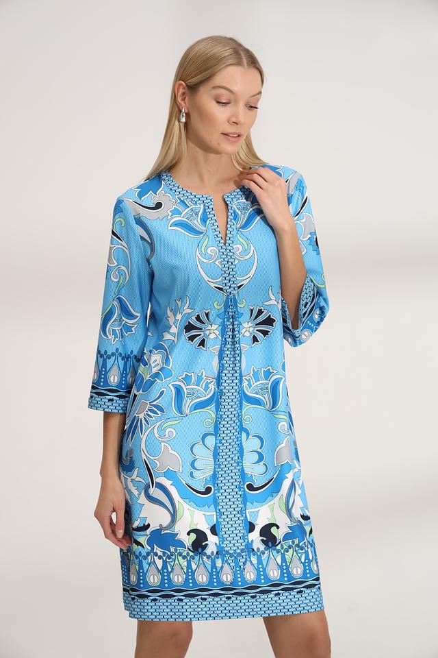 Платье Bianca с принтом голубой