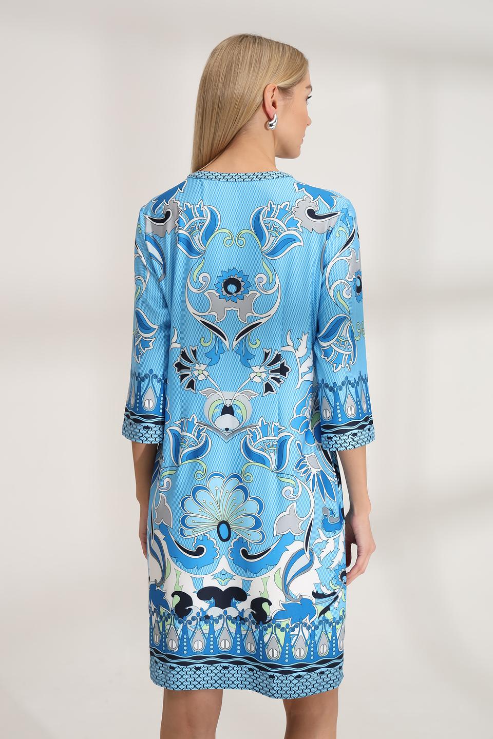 Платье Bianca с принтом голубой