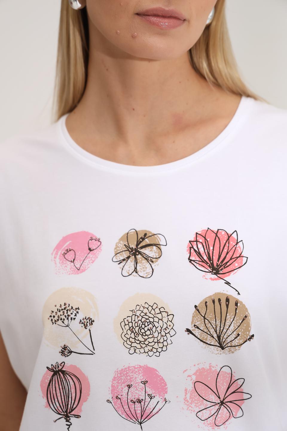 Футболка Bianca с цветочным принтом