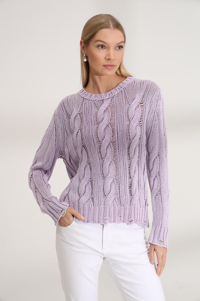 Пуловер Monari лавандовый с косами