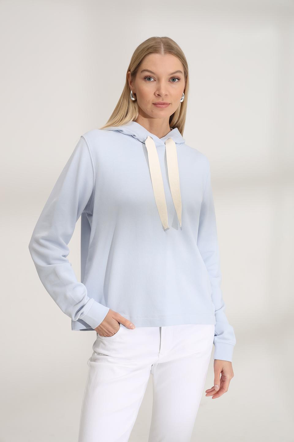 Пуловер Marc O Polo с капюшоном голубой