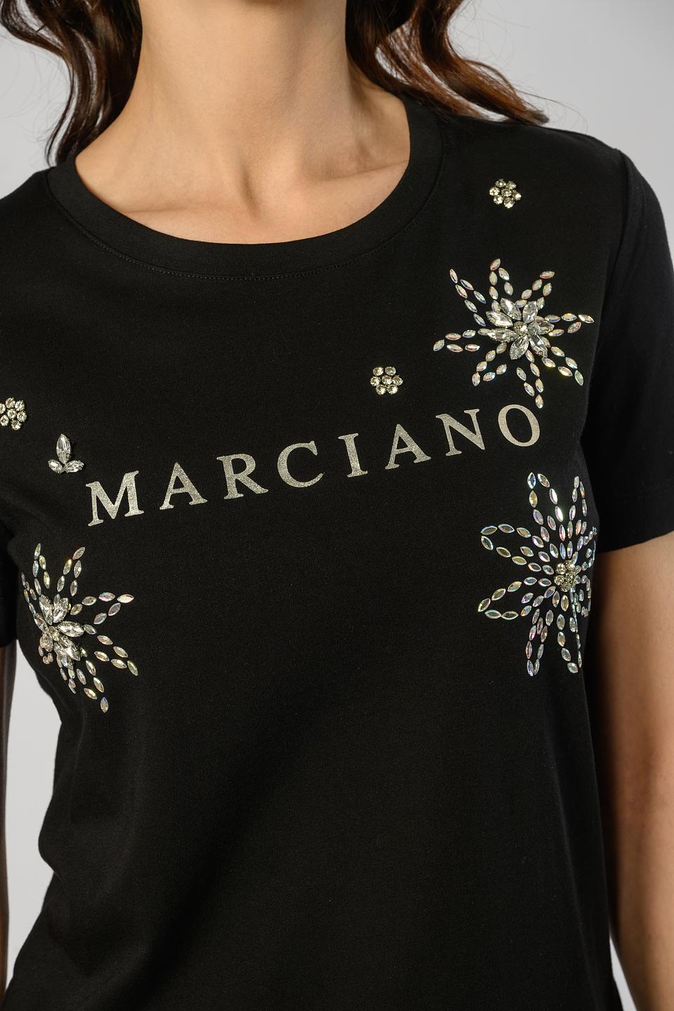 Футболка Marciano с кристаллами чёрная