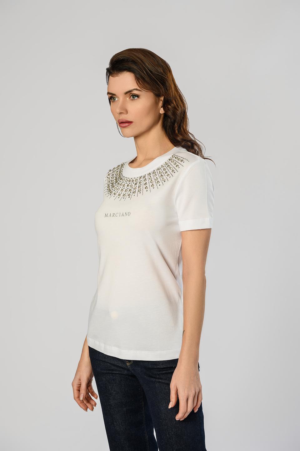 Футболка Marciano с кристаллами белый