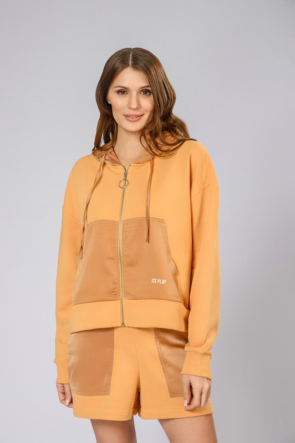 Джемпер Ice Play жен. с молнией абрикосовый