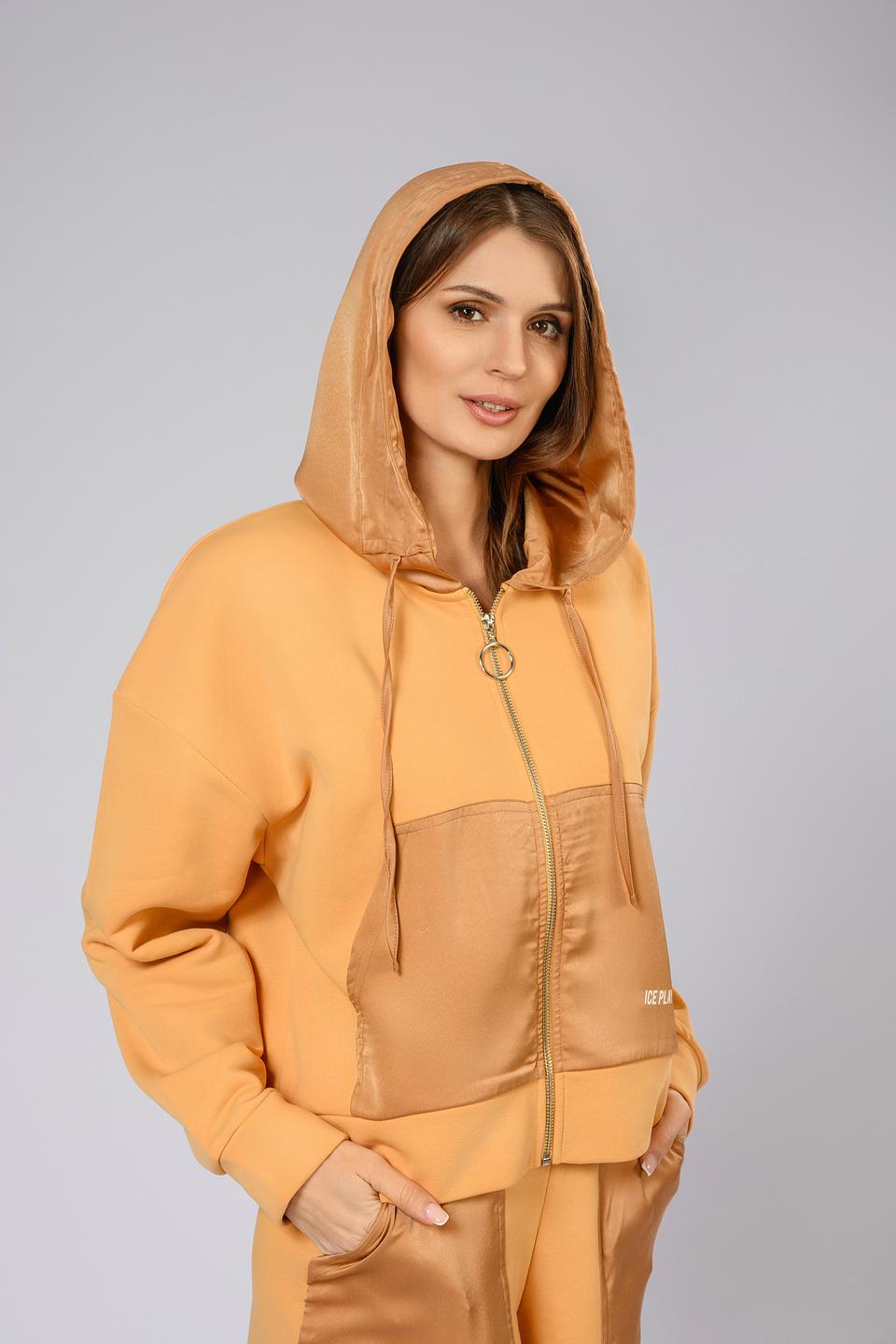 Джемпер Ice Play жен. с молнией абрикосовый