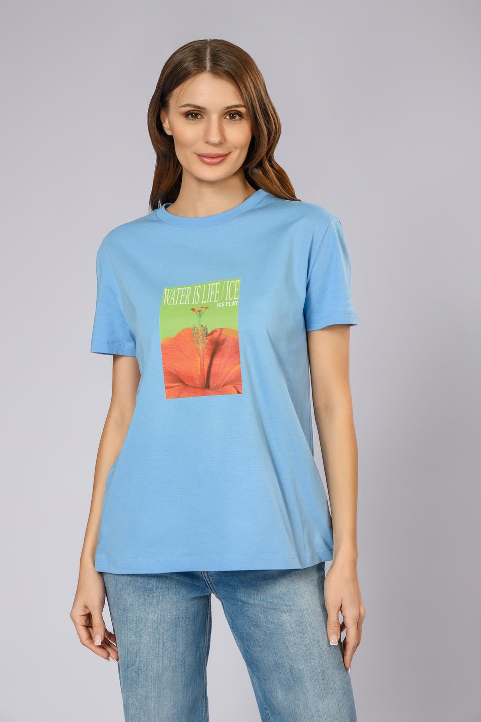 Футболка Ice Play с принтом голубая