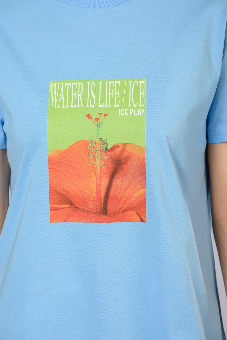 Футболка Ice Play с принтом голубая