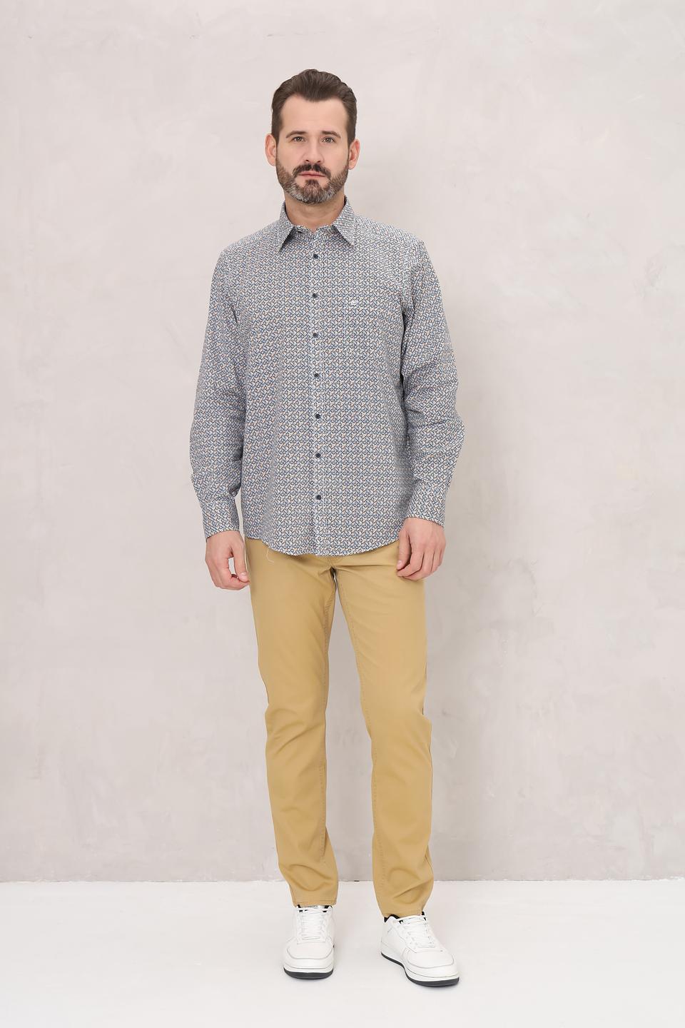 Рубашка Casa Moda с принтом голубой