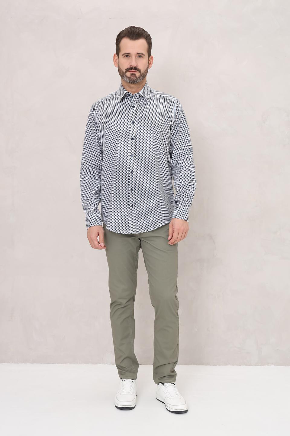 Рубашка Casa Moda в мелкий принт синий