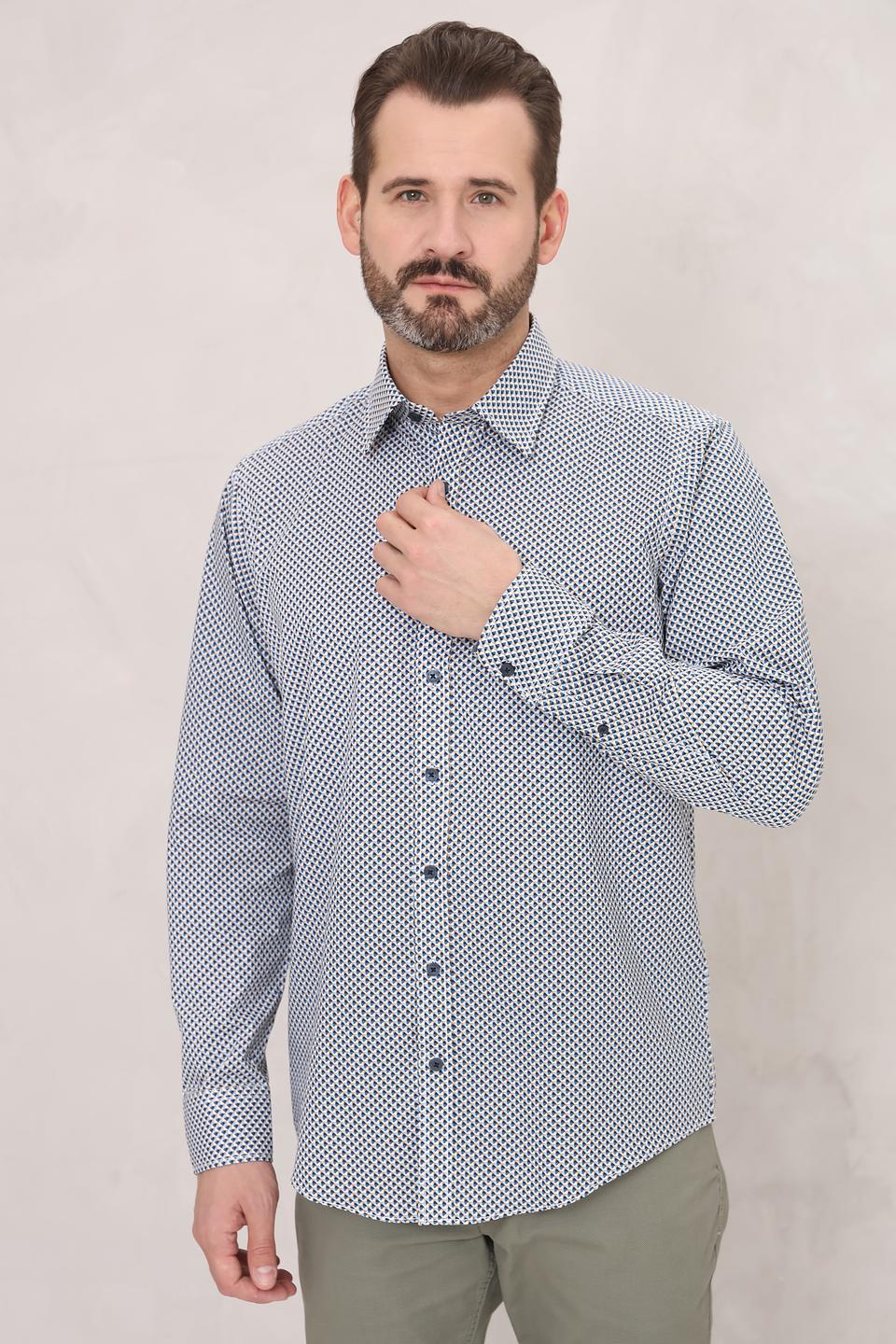 Рубашка Casa Moda в мелкий принт синий