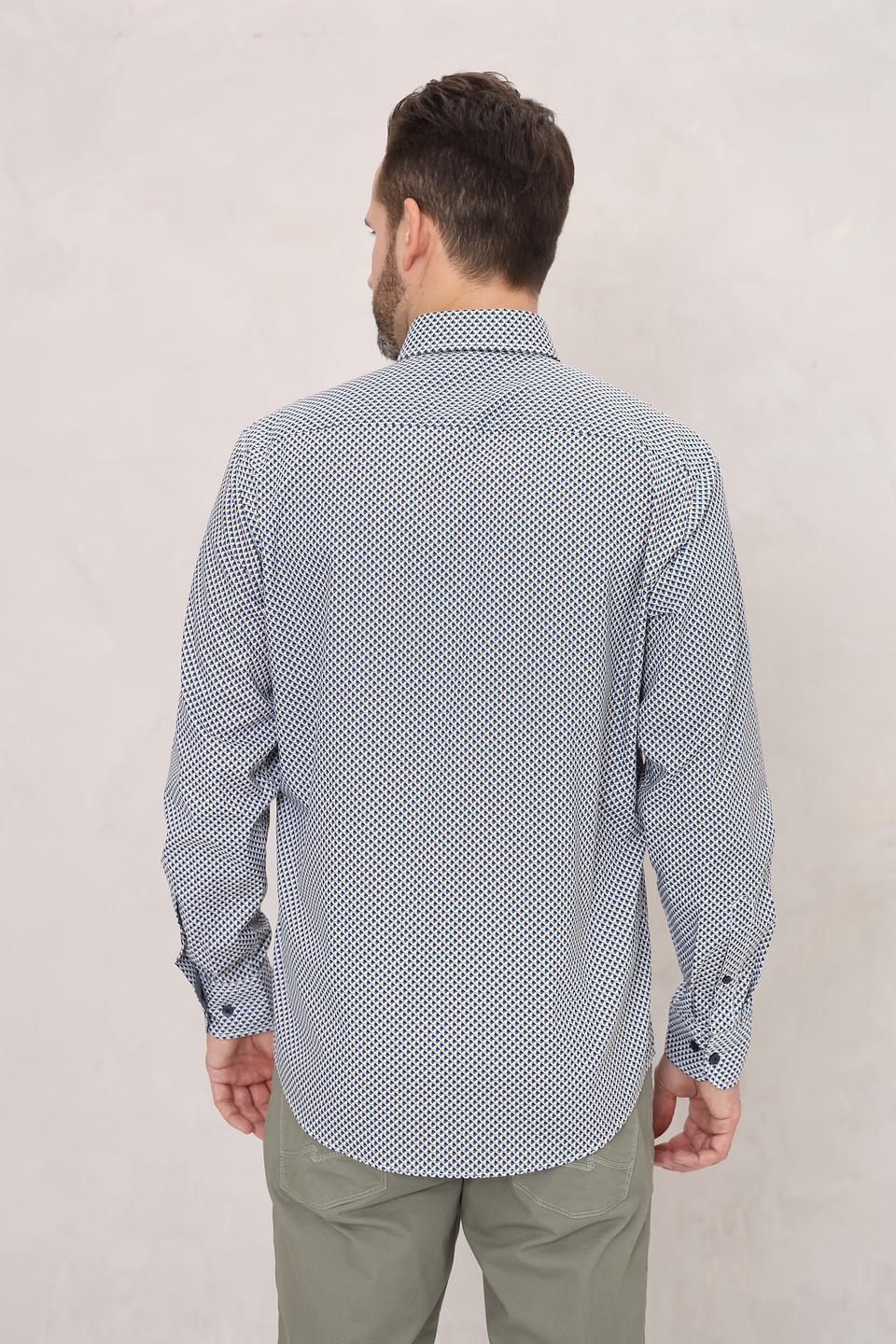 Рубашка Casa Moda в мелкий принт синий