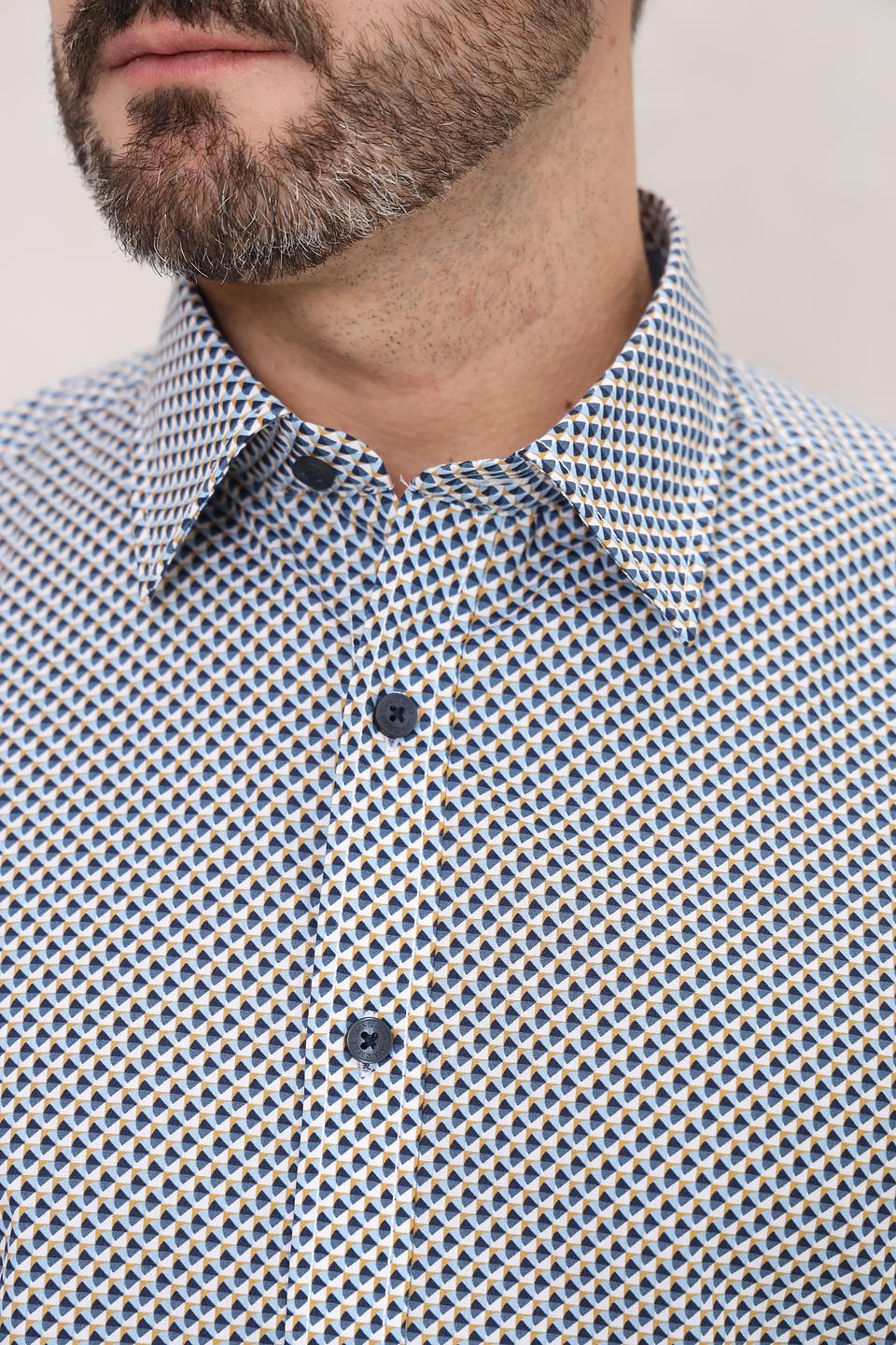 Рубашка Casa Moda в мелкий принт синий