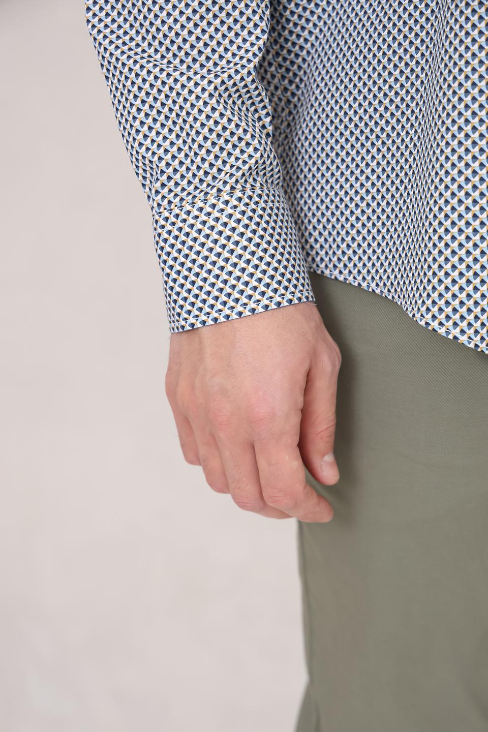 Рубашка Casa Moda в мелкий принт синий