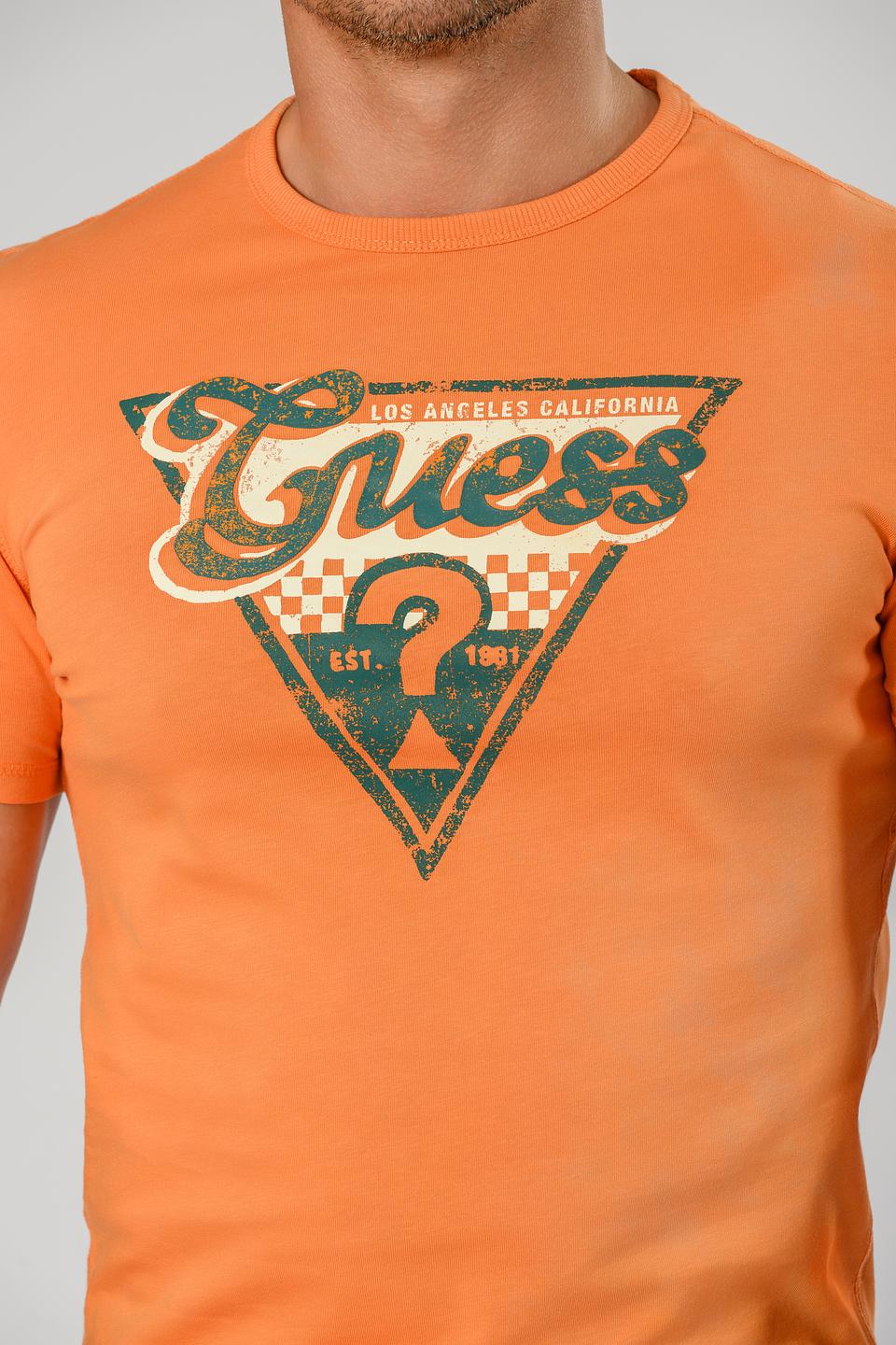 Футболка Guess оранжевая с логотипом