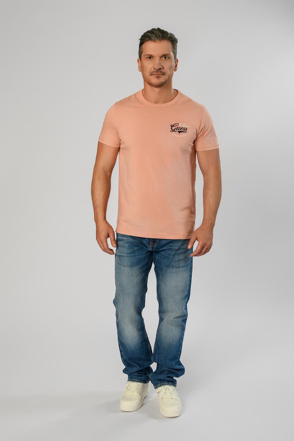 Футболка Guess с логотипом розовый