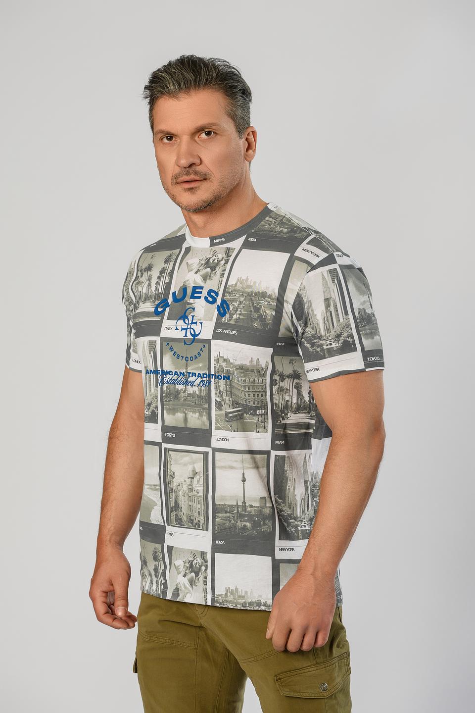 Футболка Guess с принтом городов белый