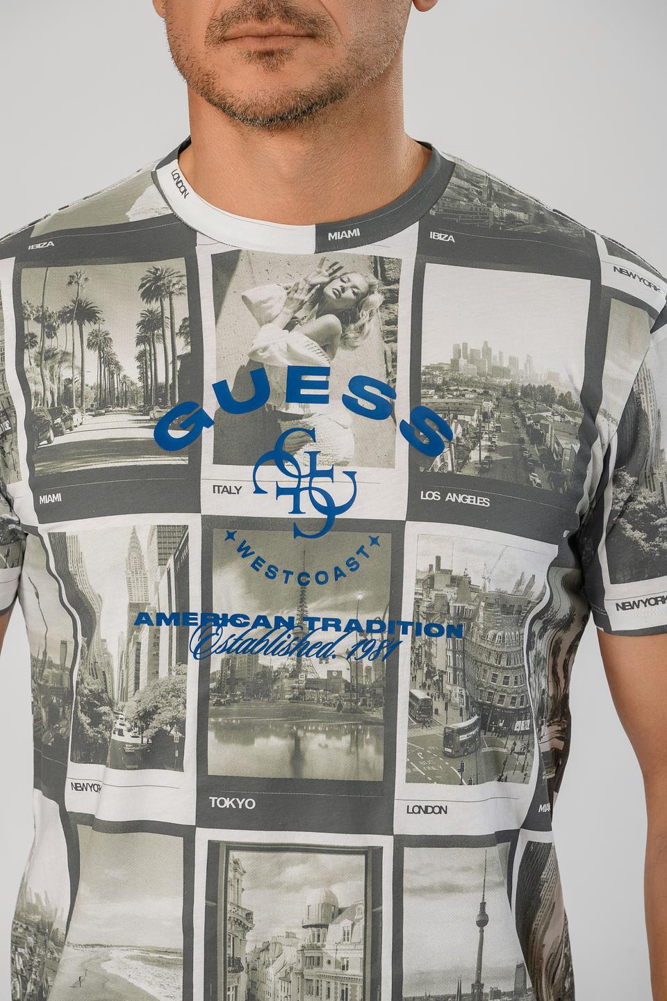 Футболка Guess с принтом городов белый
