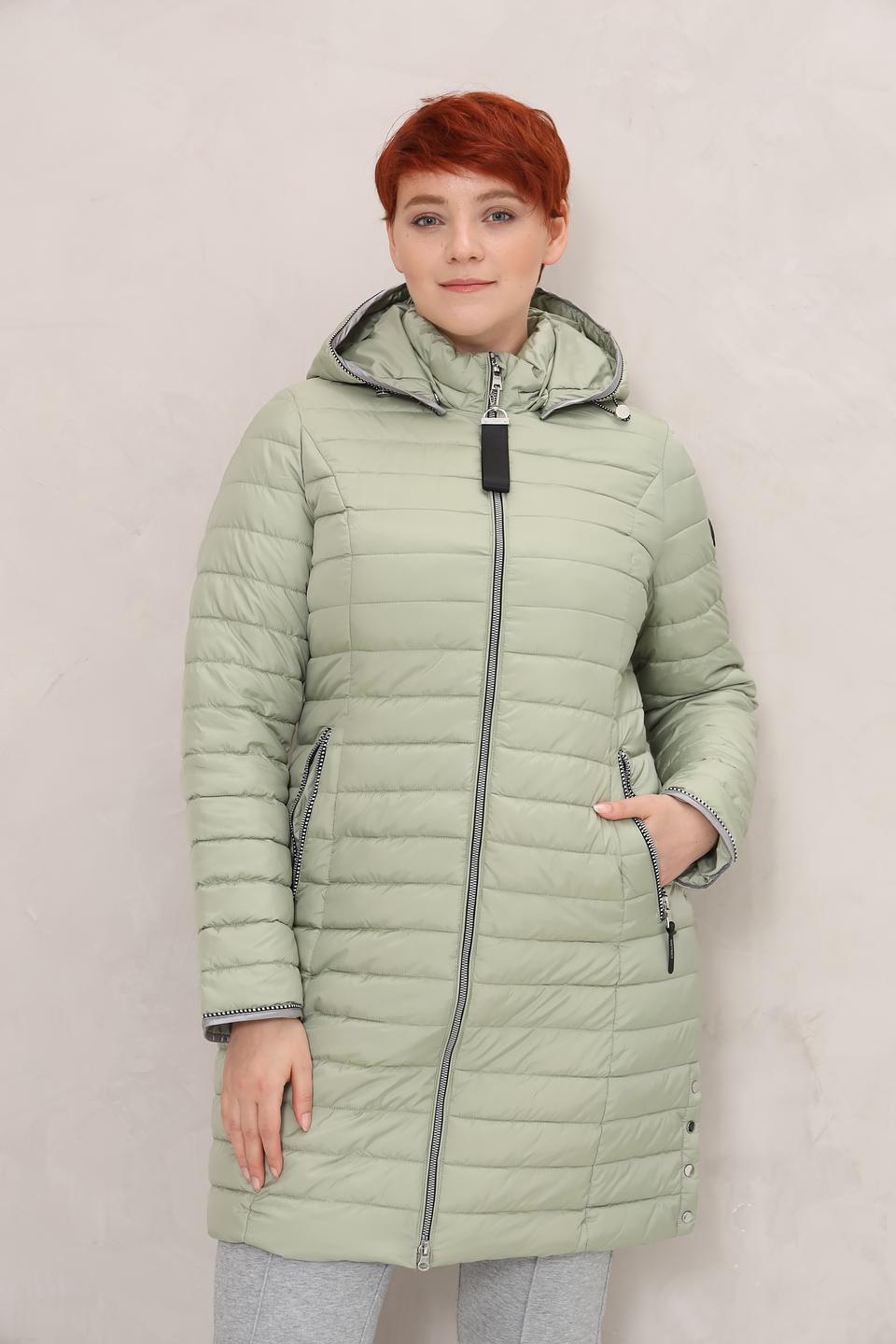 Пальто District стеганое оливковое
