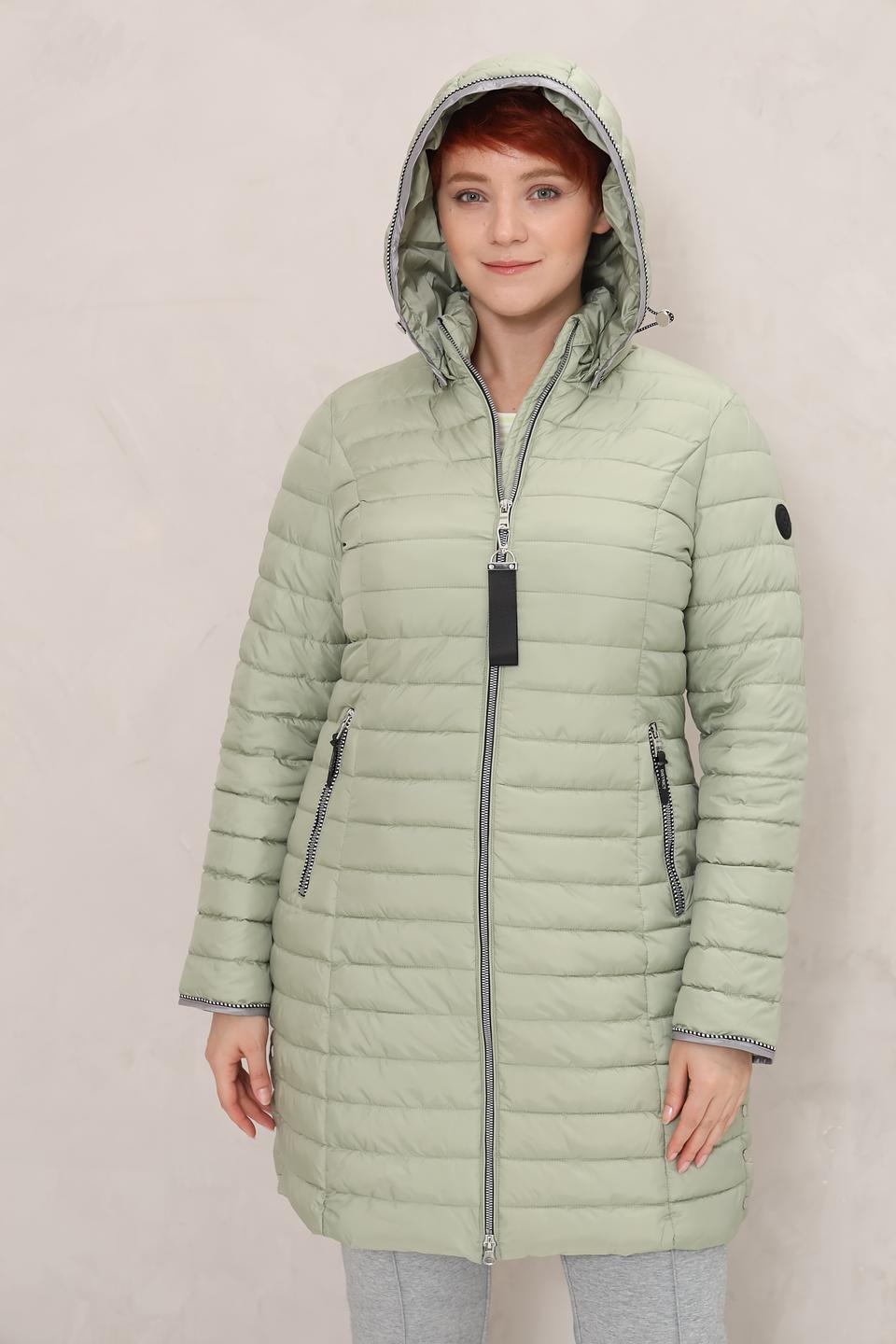 Пальто District стеганое оливковое
