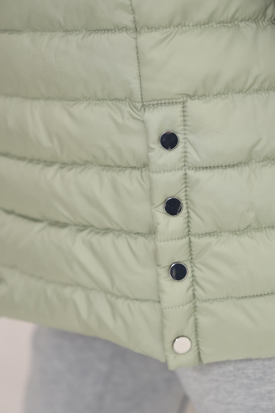Пальто District стеганое оливковое