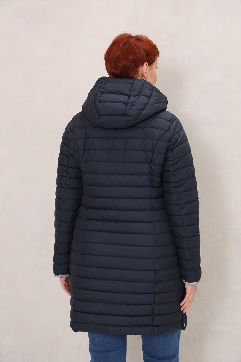 Пальто District стеганое тёмно-синее