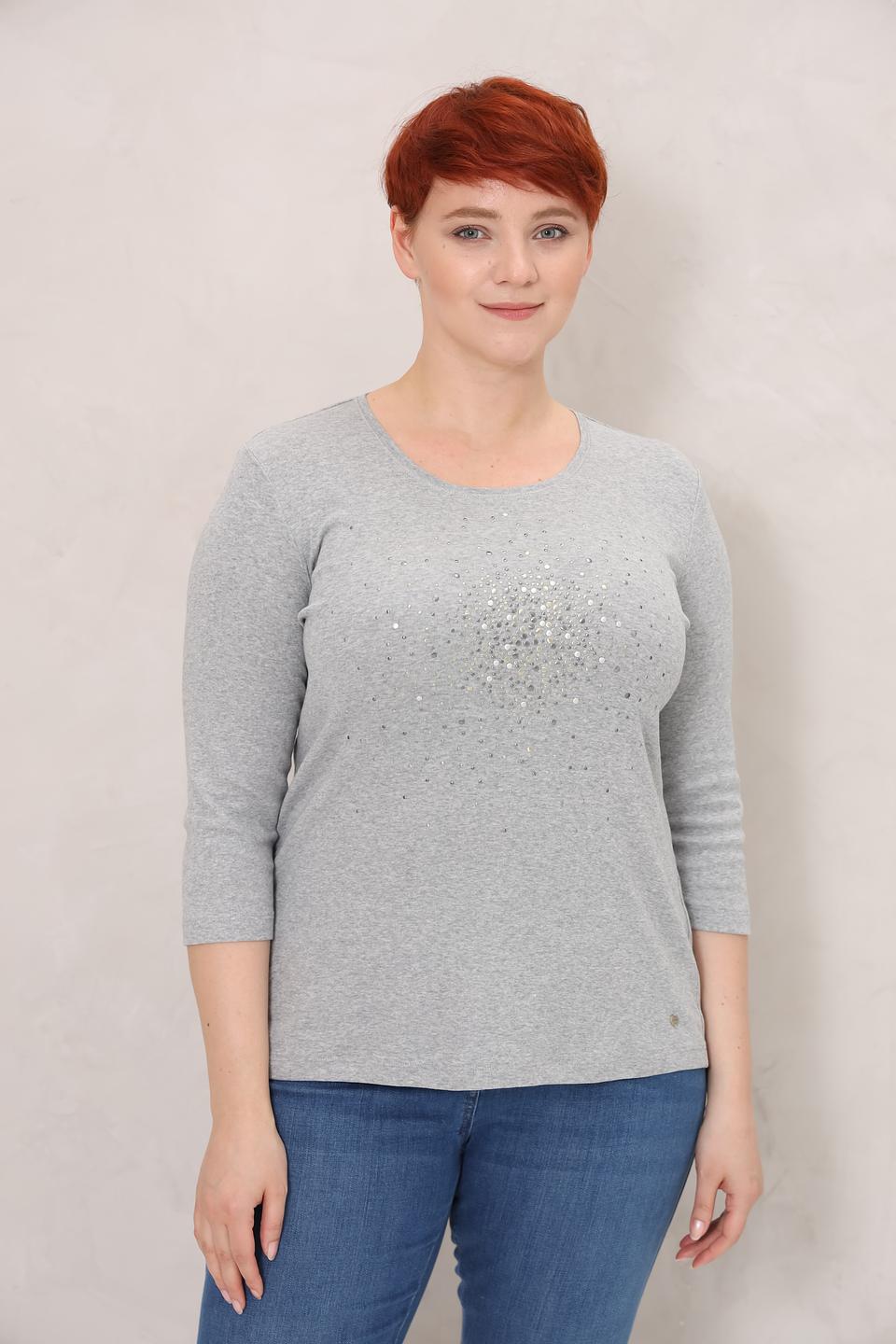 Футболка Olsen с пайетками серая
