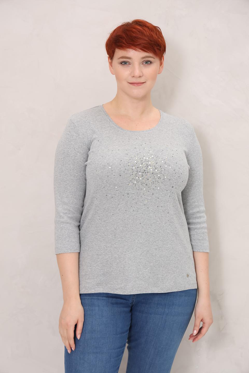 Футболка Olsen с пайетками серая