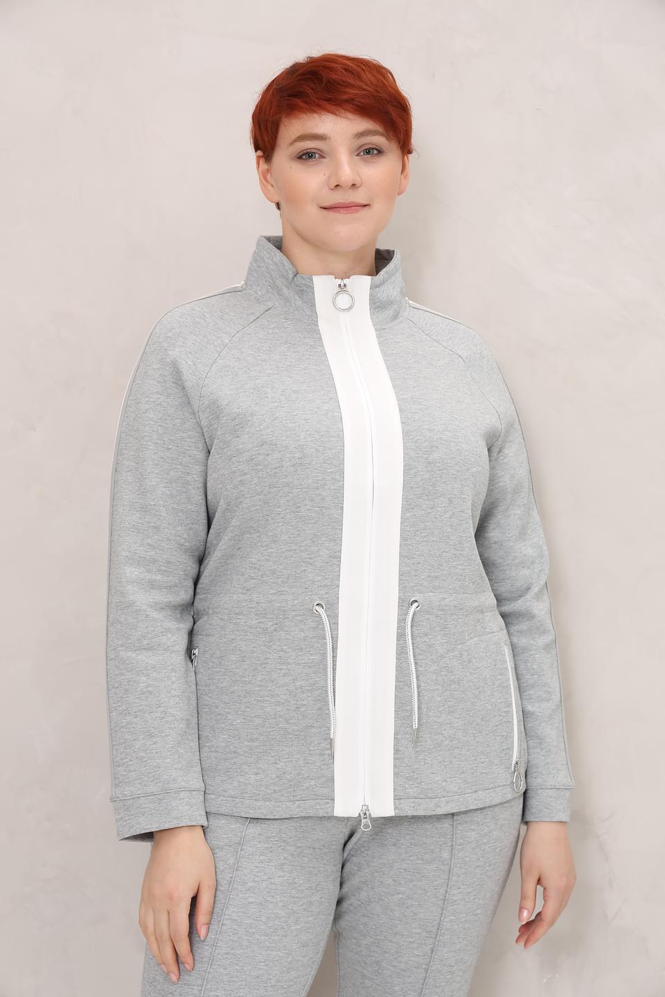 Жакет Olsen серый с белым