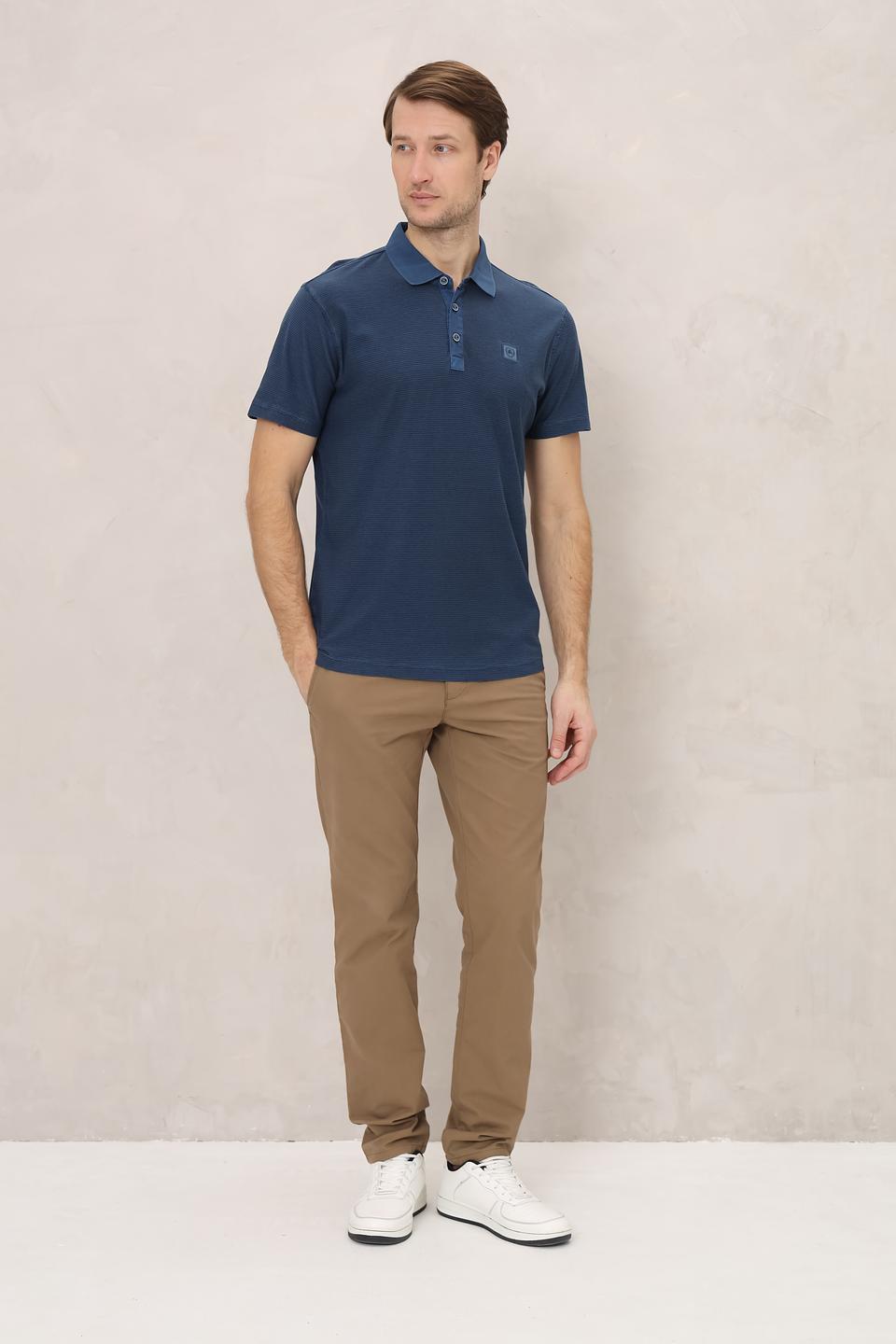 Поло Lerros men синее с текстурой