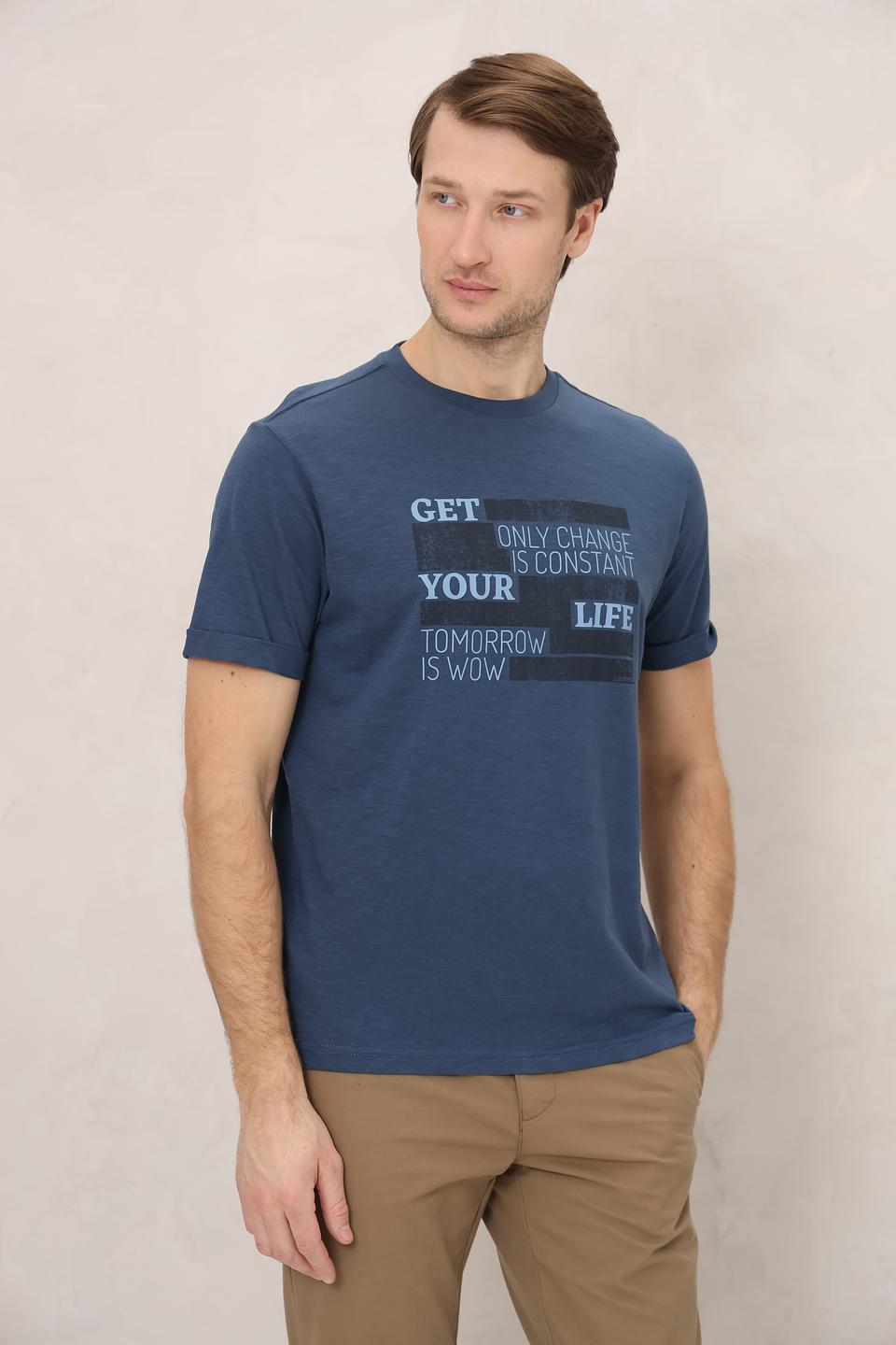 Футболка Lerros с принтом синяя