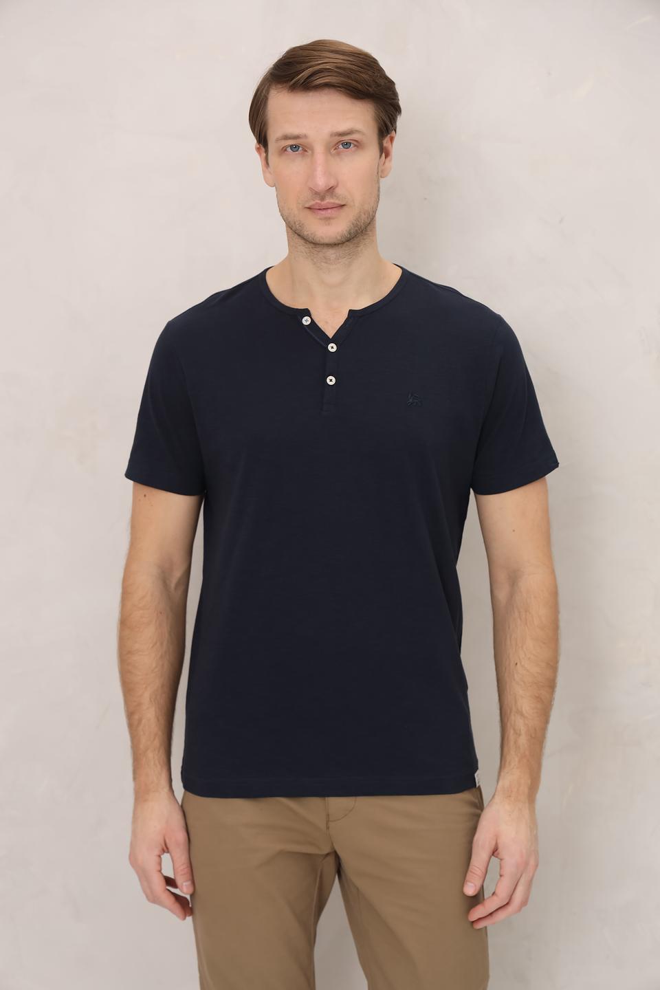 Футболка Lerros с планкой темно-синяя