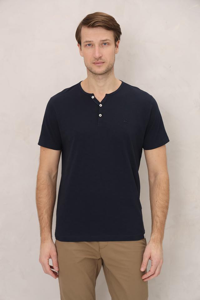 Футболка Lerros с планкой темно-синяя